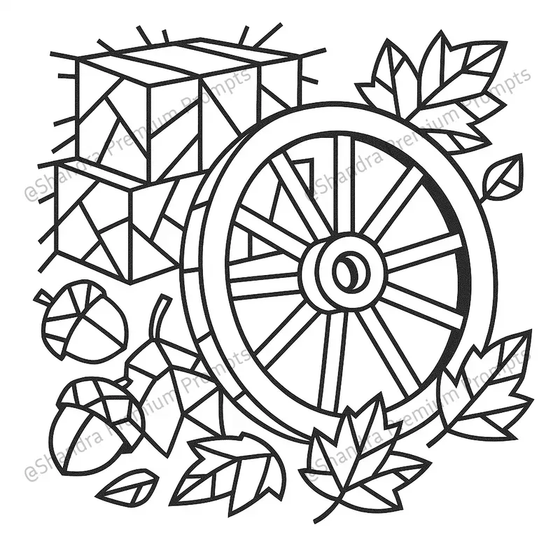 Cubist Thanksgiving Day Coloring Books