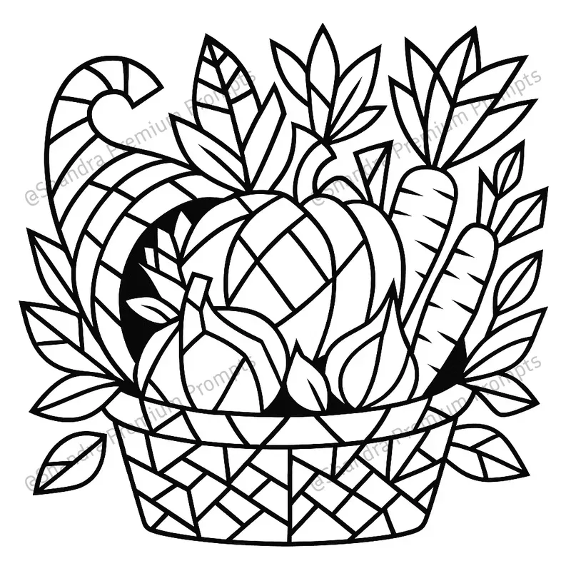 Cubist Thanksgiving Day Coloring Books