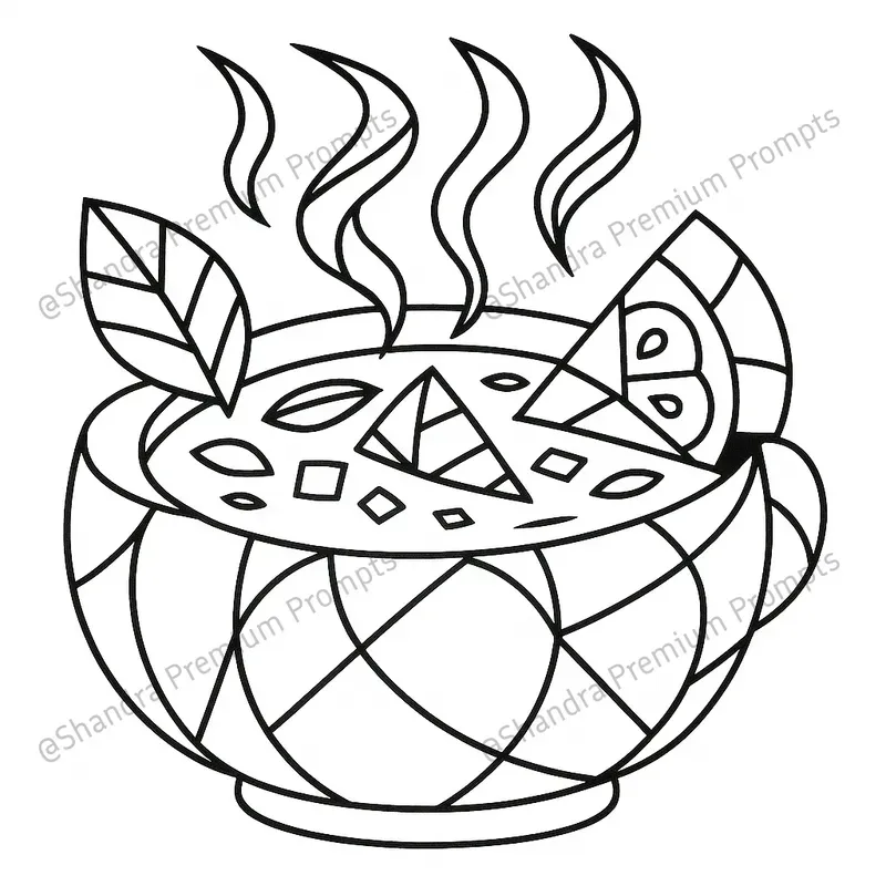 Cubist Thanksgiving Day Coloring Books