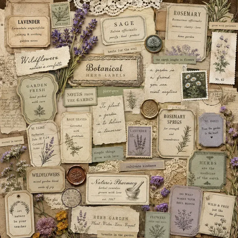 Vintage Word Strip Collage Packs