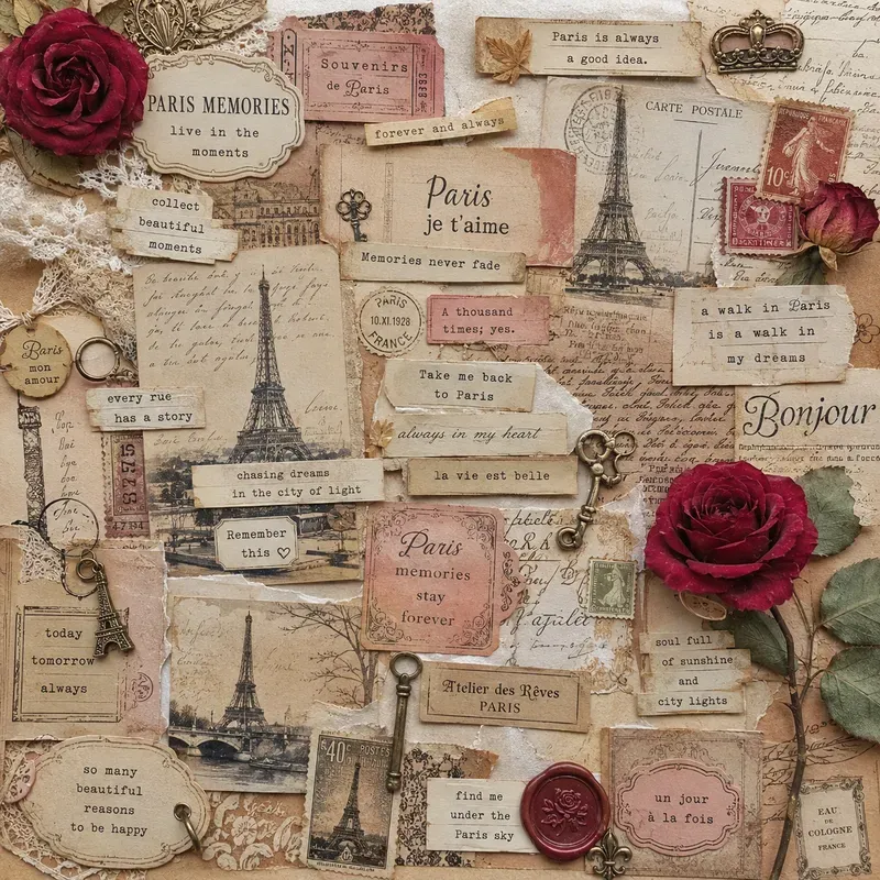Vintage Word Strip Collage Packs