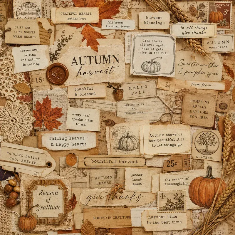 Vintage Word Strip Collage Packs