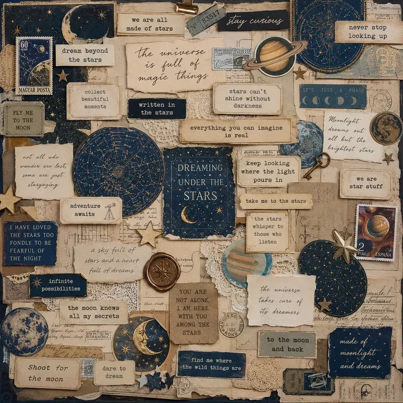 Vintage Word Strip Collage Packs