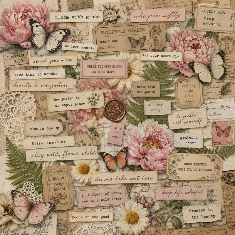 Vintage Word Strip Collage Packs