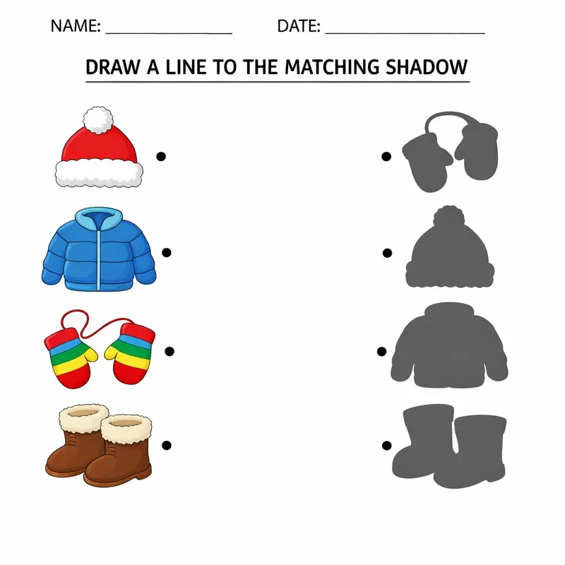 Shadow Matching Worksheets For Kids
