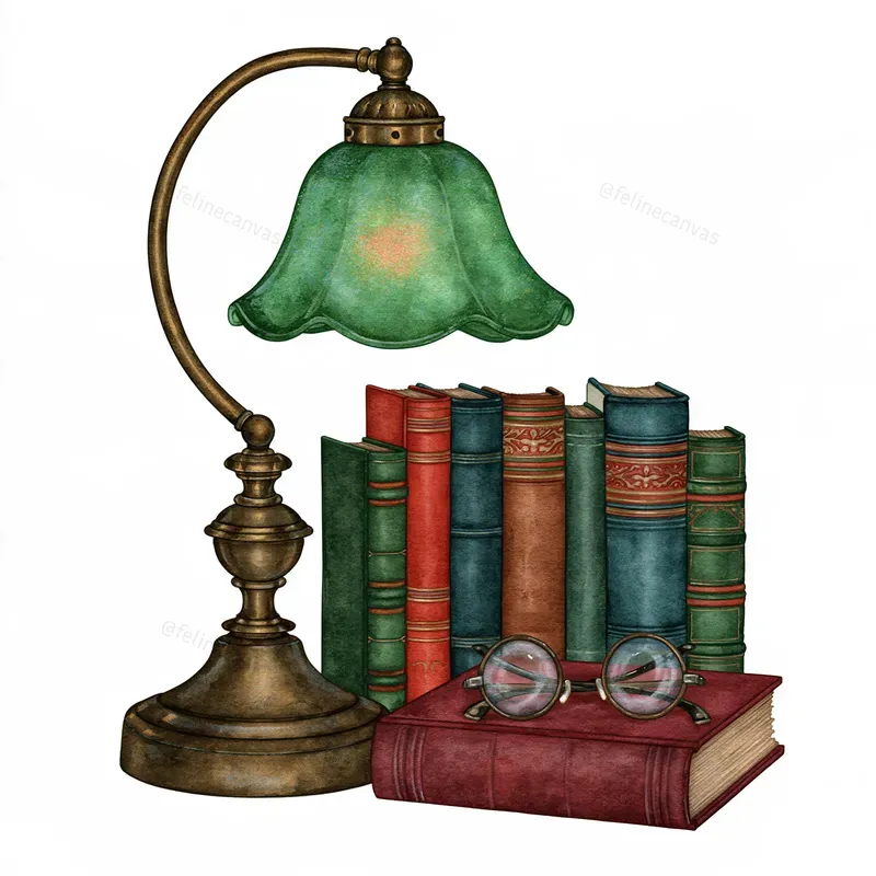 Cozy Book Lover Watercolor Cliparts