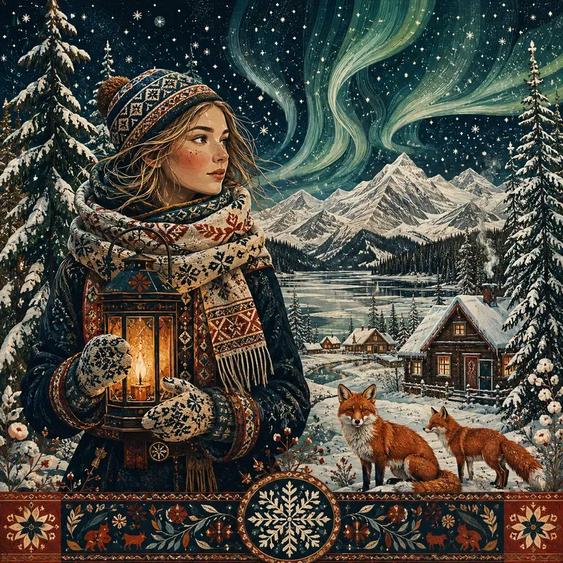 Bohemian Folk Art Illustration Generator