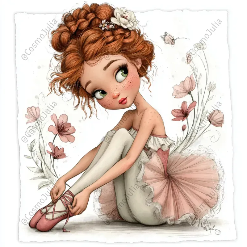 Graceful Ballerina Girl Clipart
