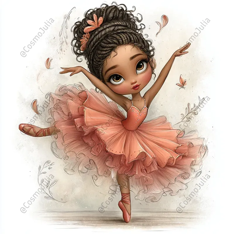Graceful Ballerina Girl Clipart