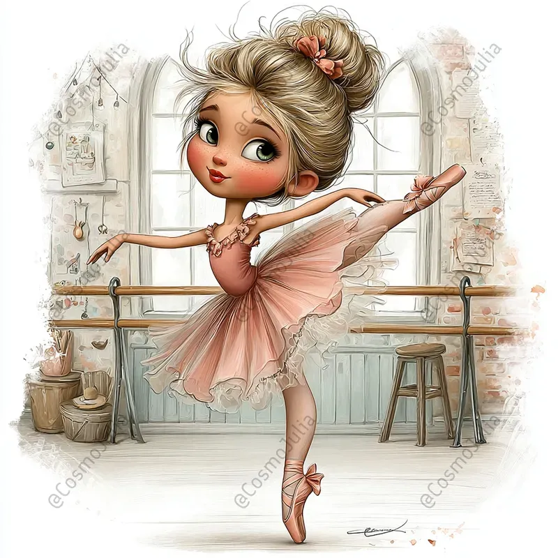 Graceful Ballerina Girl Clipart