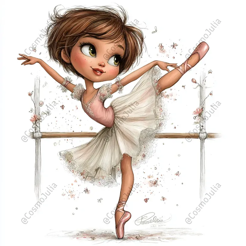 Graceful Ballerina Girl Clipart