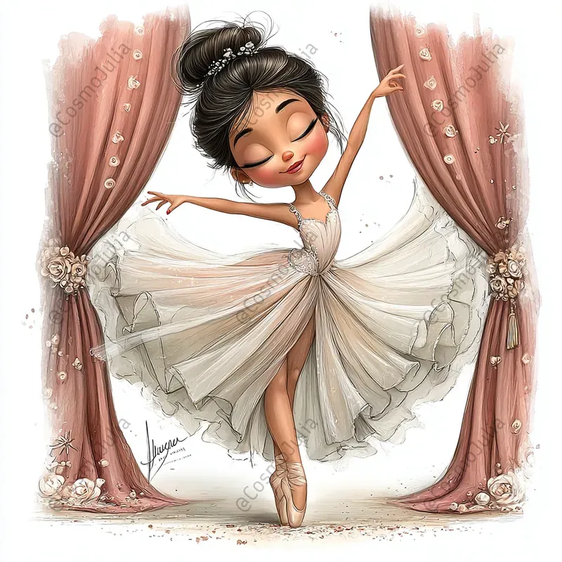 Graceful Ballerina Girl Clipart