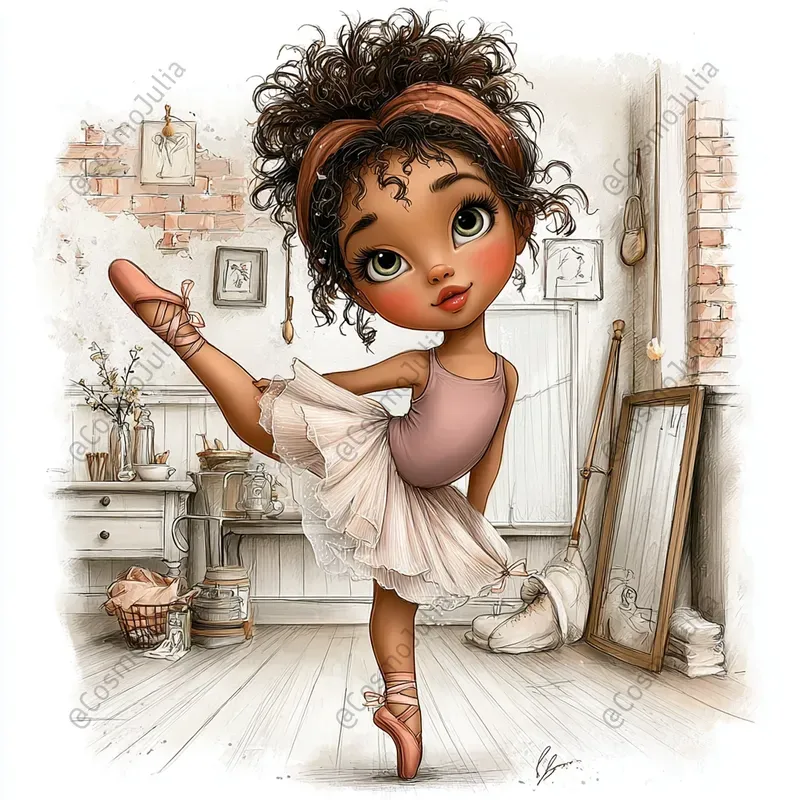 Graceful Ballerina Girl Clipart