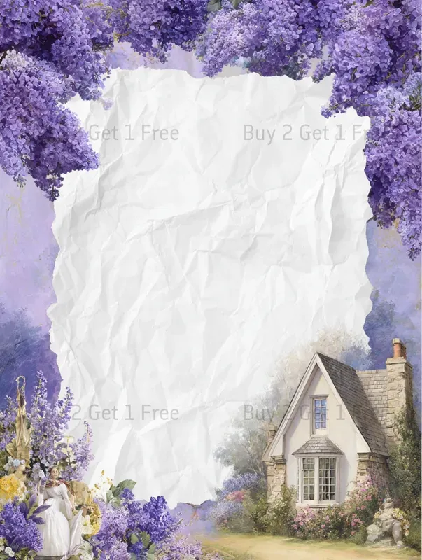 Lavender Cottagecore Background Frames