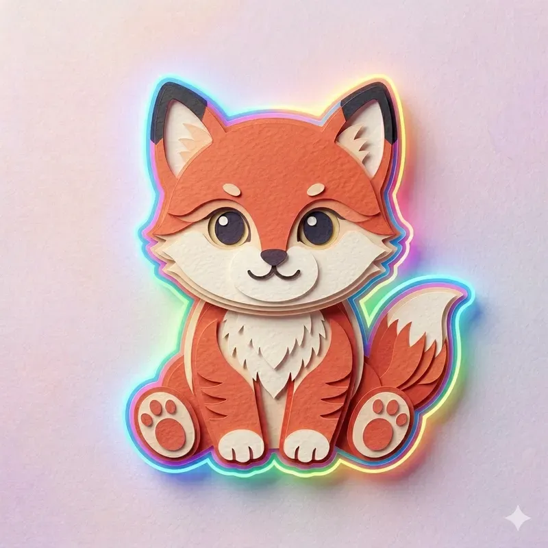Neon Embossed Papercut Art Generator