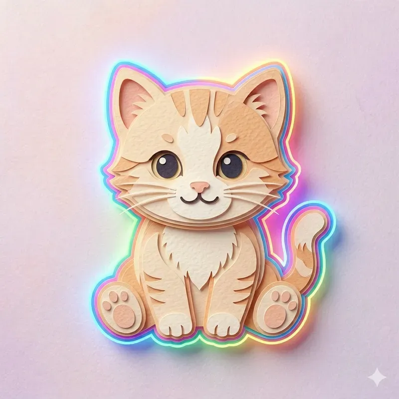 Neon Embossed Papercut Art Generator