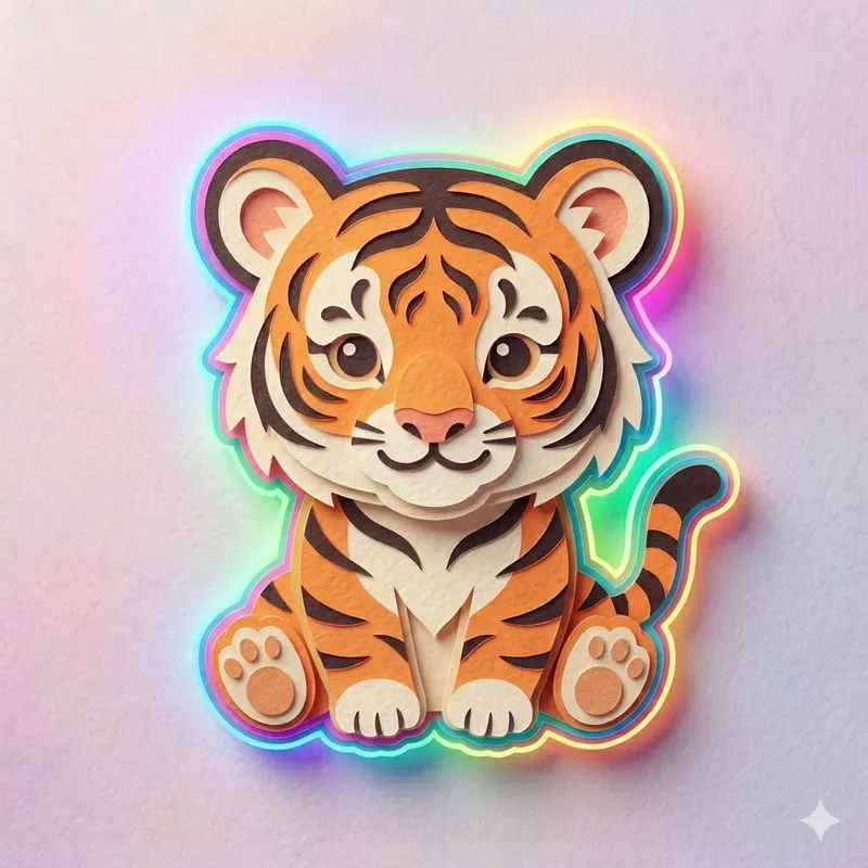 Neon Embossed Papercut Art Generator