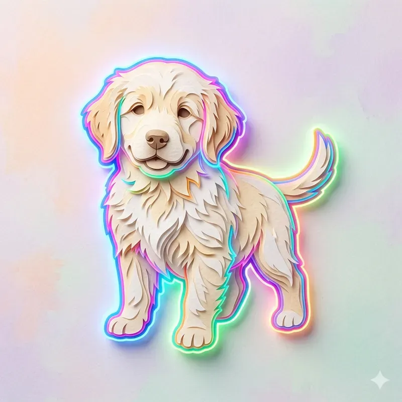 Neon Embossed Papercut Art Generator