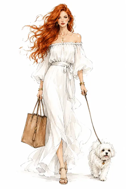 Chic Watercolor Fashion Sketches