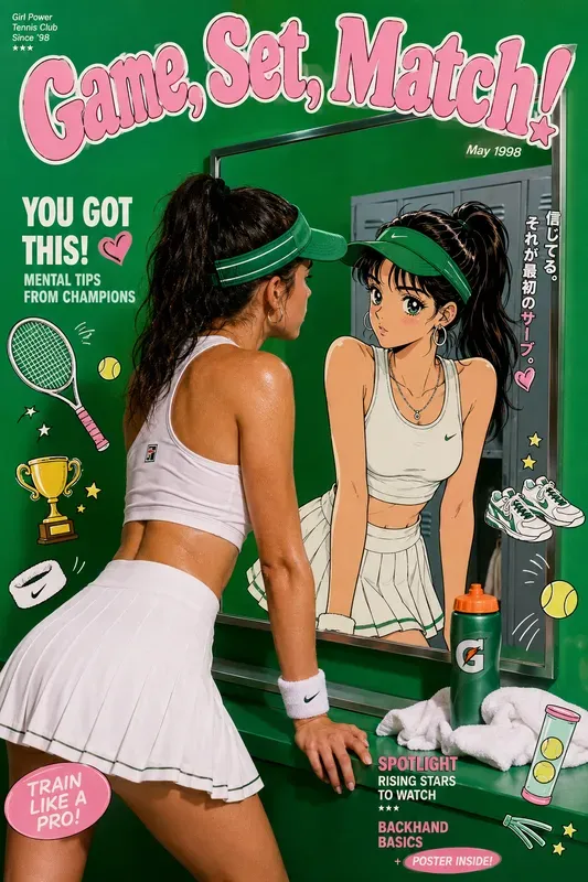 Mixed Media Y2k Anime Mirror Portraits