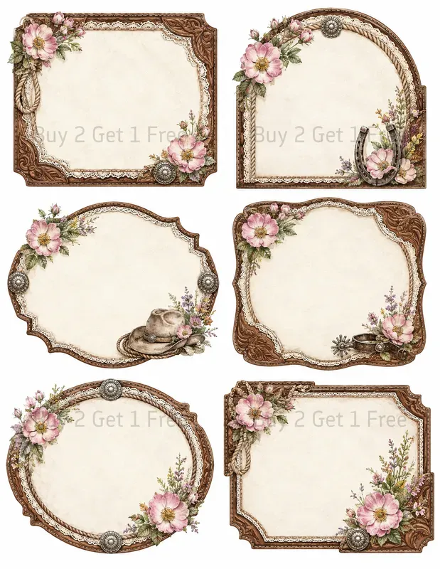 Western Printable Journaling Cards