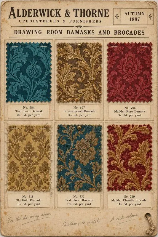 Victorian Fabric Sample Cards
