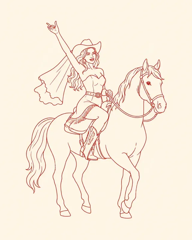 Western Cowgirl Bachelorette Cliparts