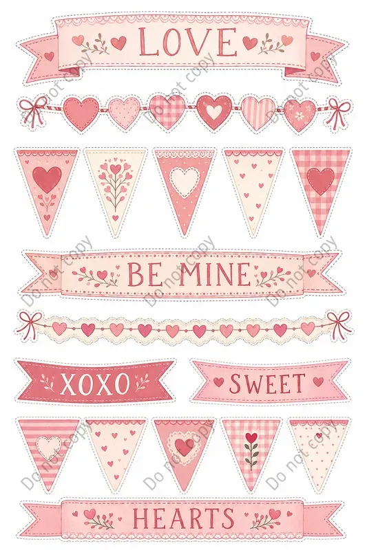 Junk Journal Banner Bunting Sheets