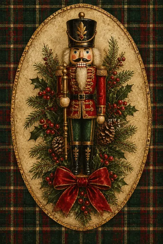 Victorian Tartan Christmas Wall Art