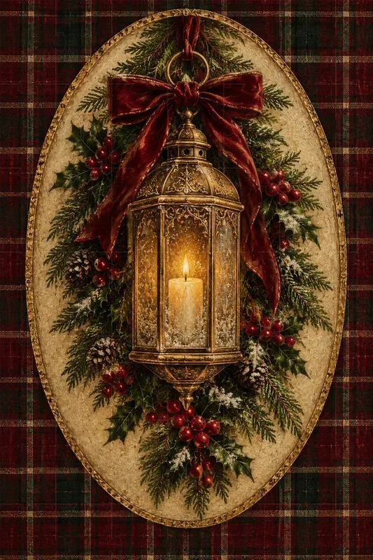 Victorian Tartan Christmas Wall Art
