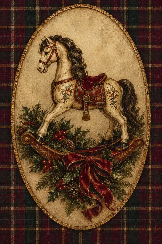Victorian Tartan Christmas Wall Art