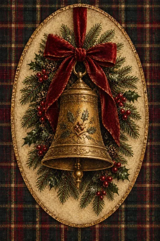Victorian Tartan Christmas Wall Art