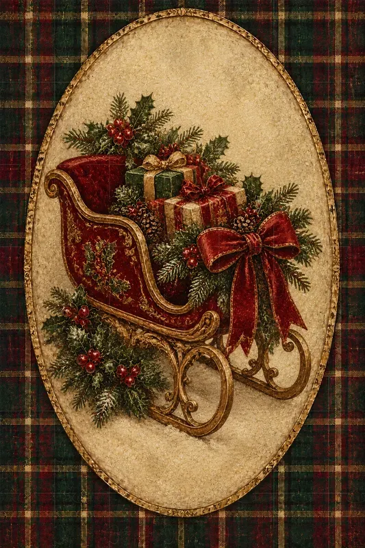 Victorian Tartan Christmas Wall Art
