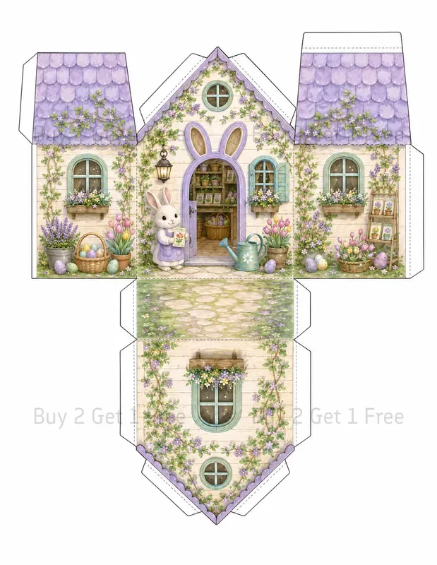 Printable 3D Papercraft House Templates