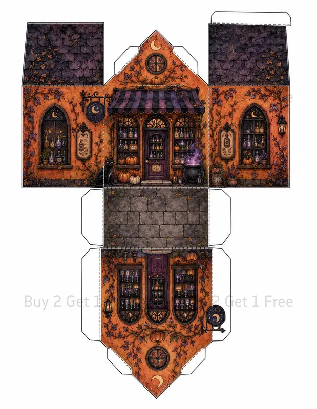 Printable 3D Papercraft House Templates