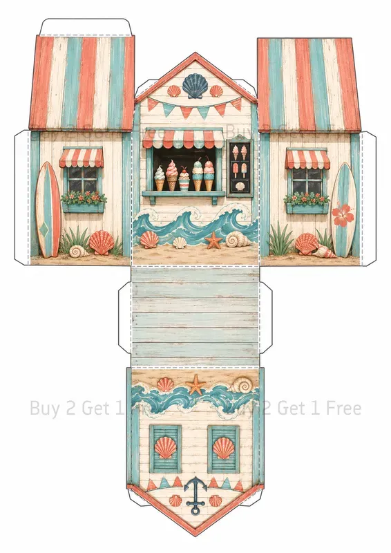 Printable 3D Papercraft House Templates