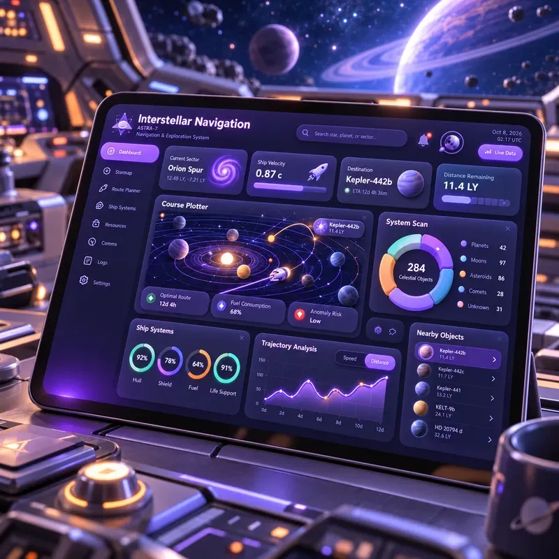 3D Data Dashboard Tablet UIs