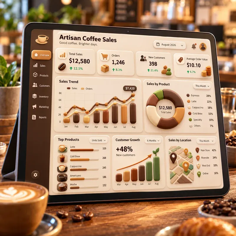 3D Data Dashboard Tablet UIs