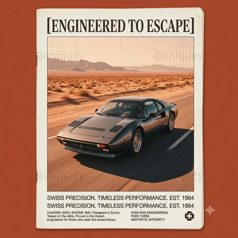 70s Retro Editorial Print Ad Engines