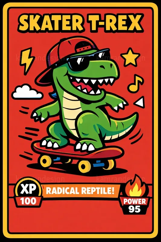Whimsical Flat Vector Trading Cards