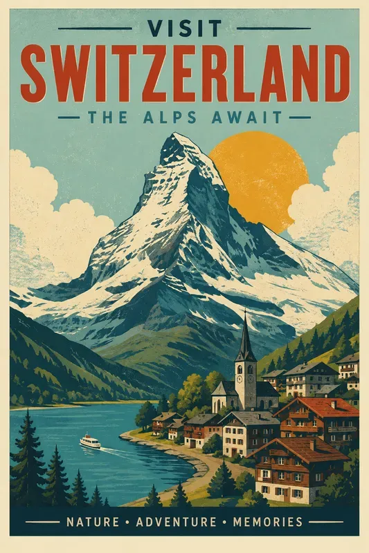 Retro Screen Print Travel Poster Designs