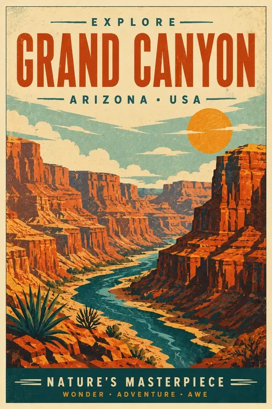 Retro Screen Print Travel Poster Designs