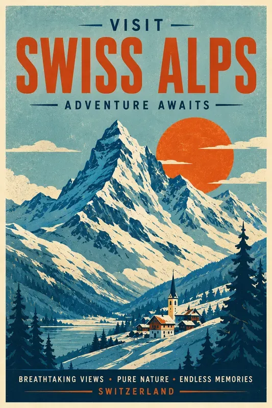 Retro Screen Print Travel Poster Designs