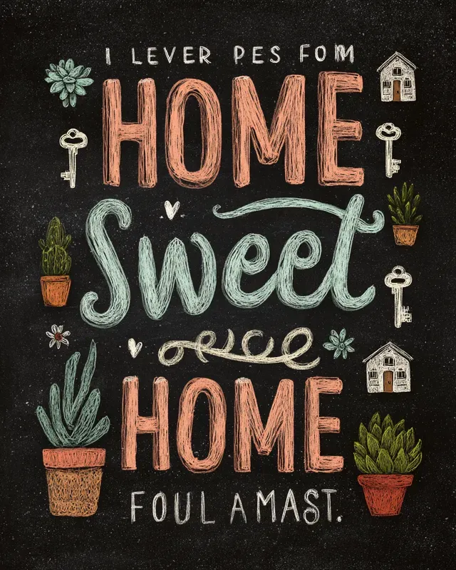 Rustic Pastel Chalk Typography