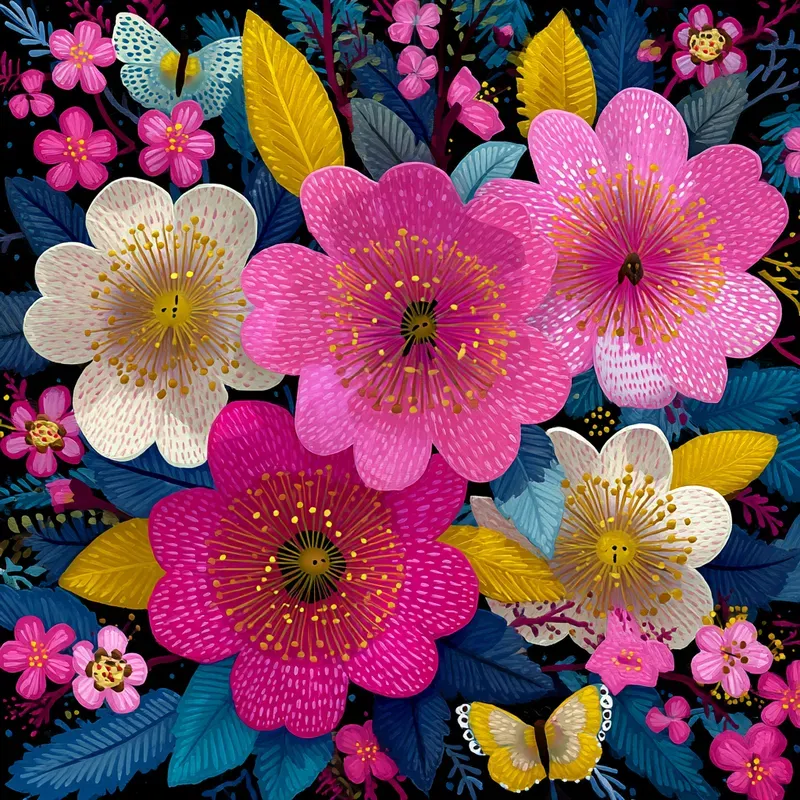 Whimsical Folk Art Seasons