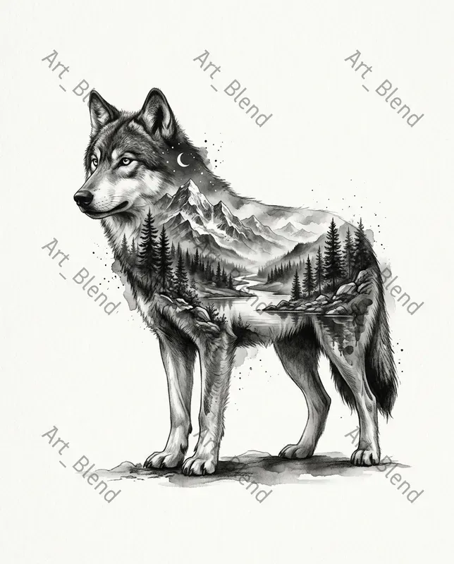 Monochrome Double Exposure Art