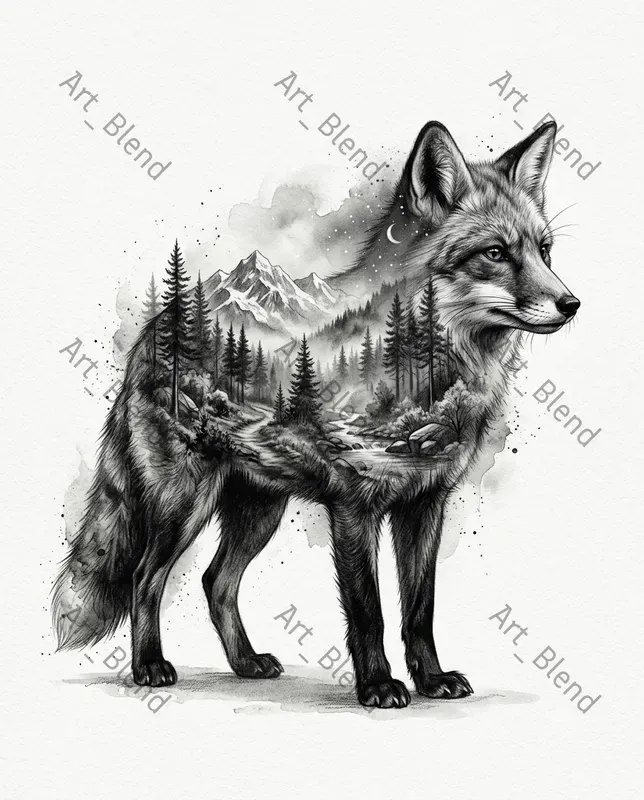 Monochrome Double Exposure Art