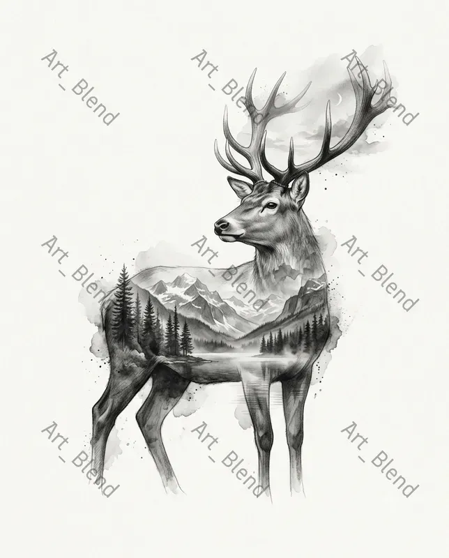 Monochrome Double Exposure Art