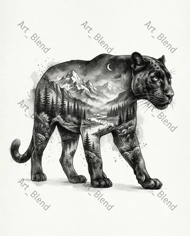 Monochrome Double Exposure Art