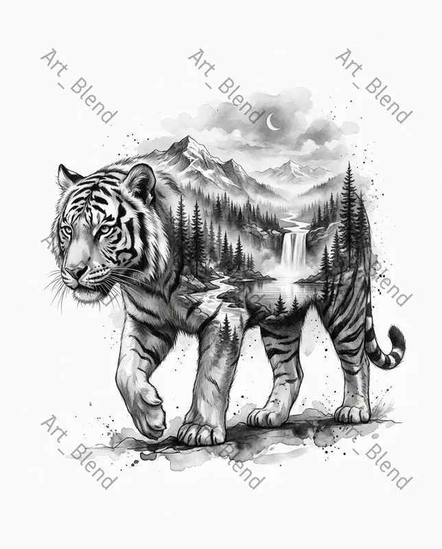 Monochrome Double Exposure Art